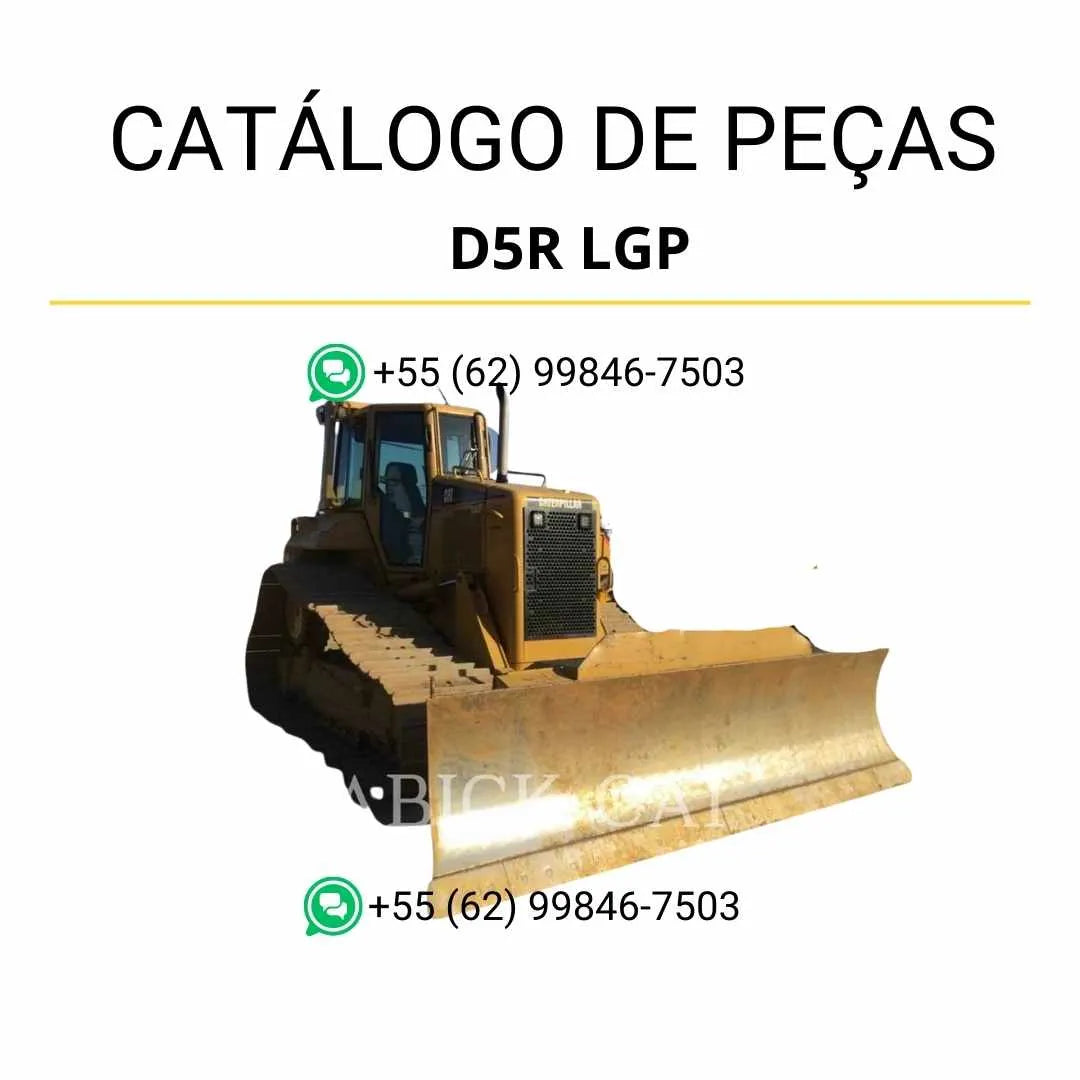 Catálogo de peças Caterpillar D5R LGP em PDF com diagramas técnicos completos e lista detalhada de componentes originais do trator de esteira.
