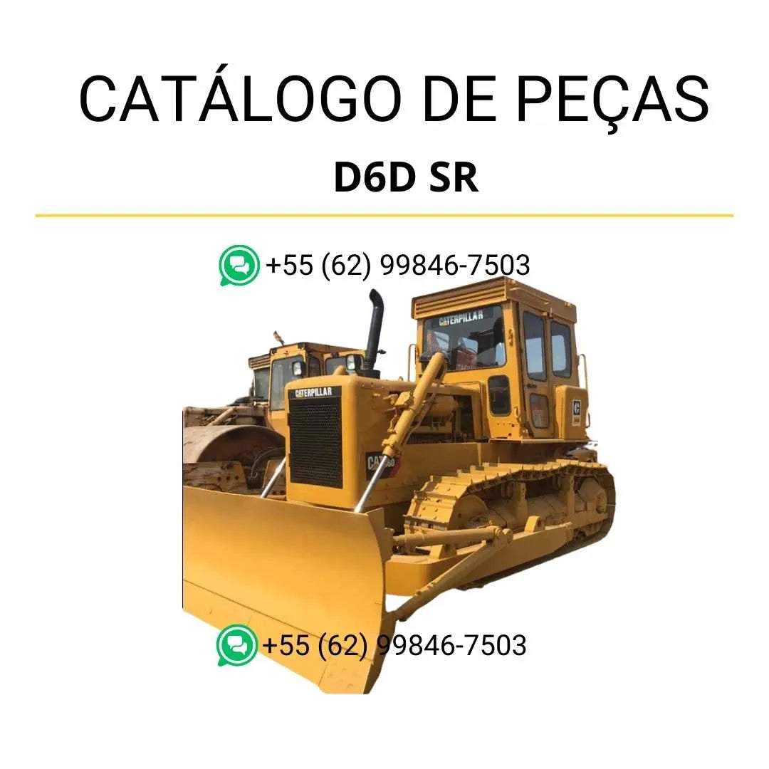 Catálogo de peças Caterpillar D6D SR em PDF com ilustrações técnicas detalhadas e lista completa de componentes originais do trator de esteira.