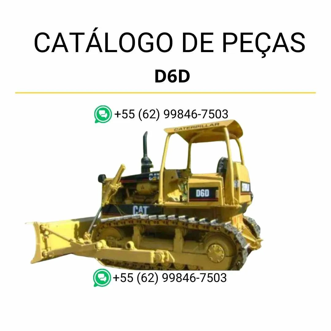 Catálogo de peças Caterpillar D6D em PDF com diagramas técnicos detalhados e lista completa de componentes originais do trator de esteira.
