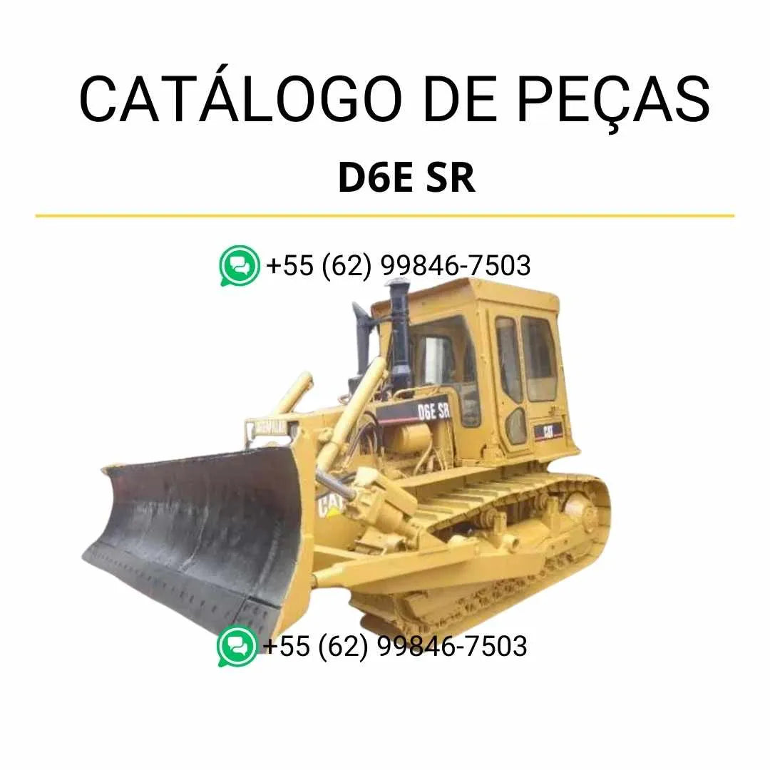 Catálogo de peças Caterpillar D6E SR em PDF com ilustrações técnicas detalhadas e lista completa de componentes originais do trator de esteira.