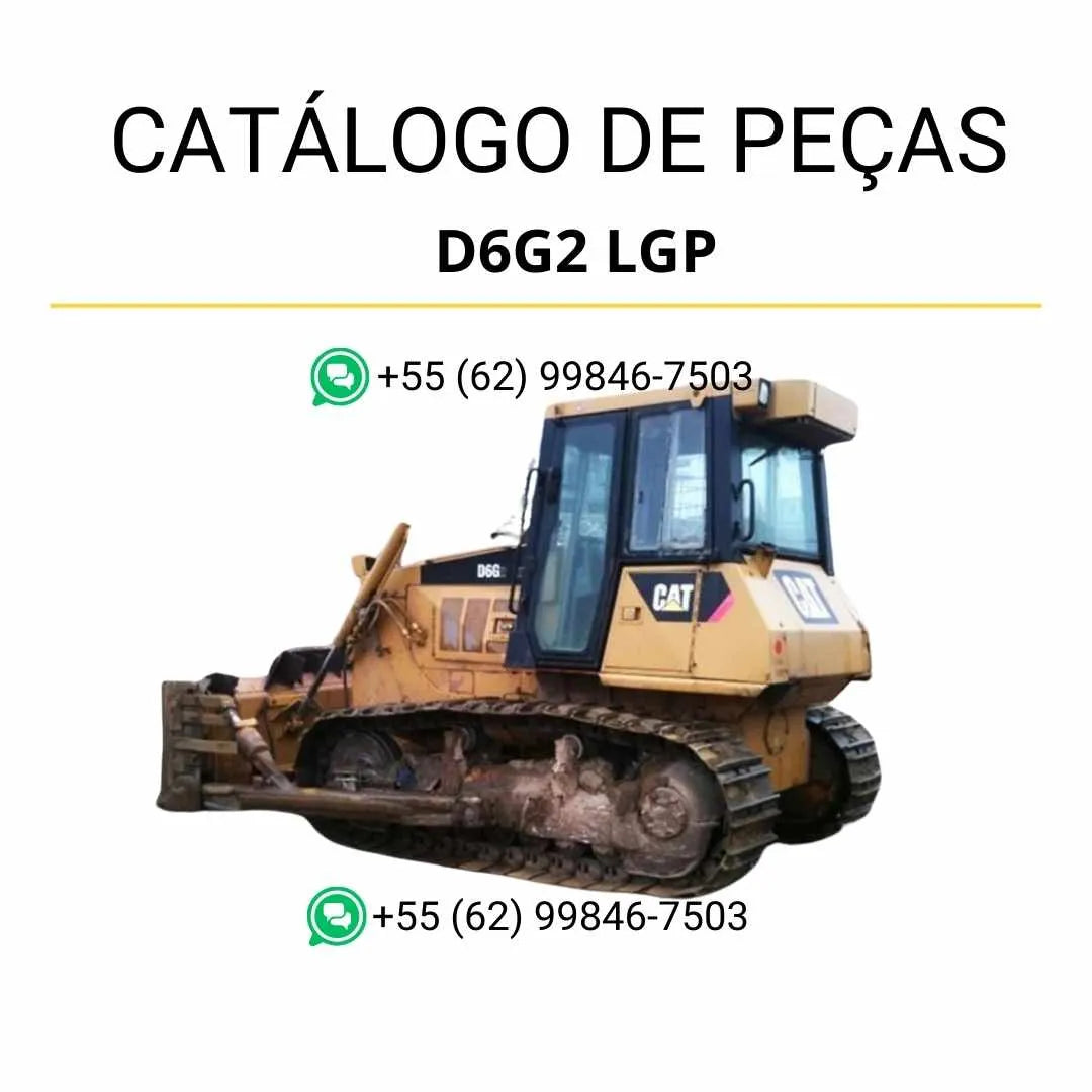 Catálogo de peças Caterpillar D6G2 LGP em PDF com diagramas técnicos detalhados e lista completa de componentes originais do trator de esteira.