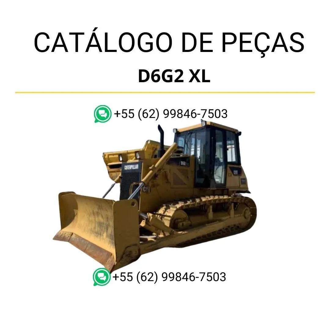 Catálogo de peças Caterpillar D6G2 XL em PDF com ilustrações técnicas detalhadas e lista completa de componentes originais do trator de esteira.