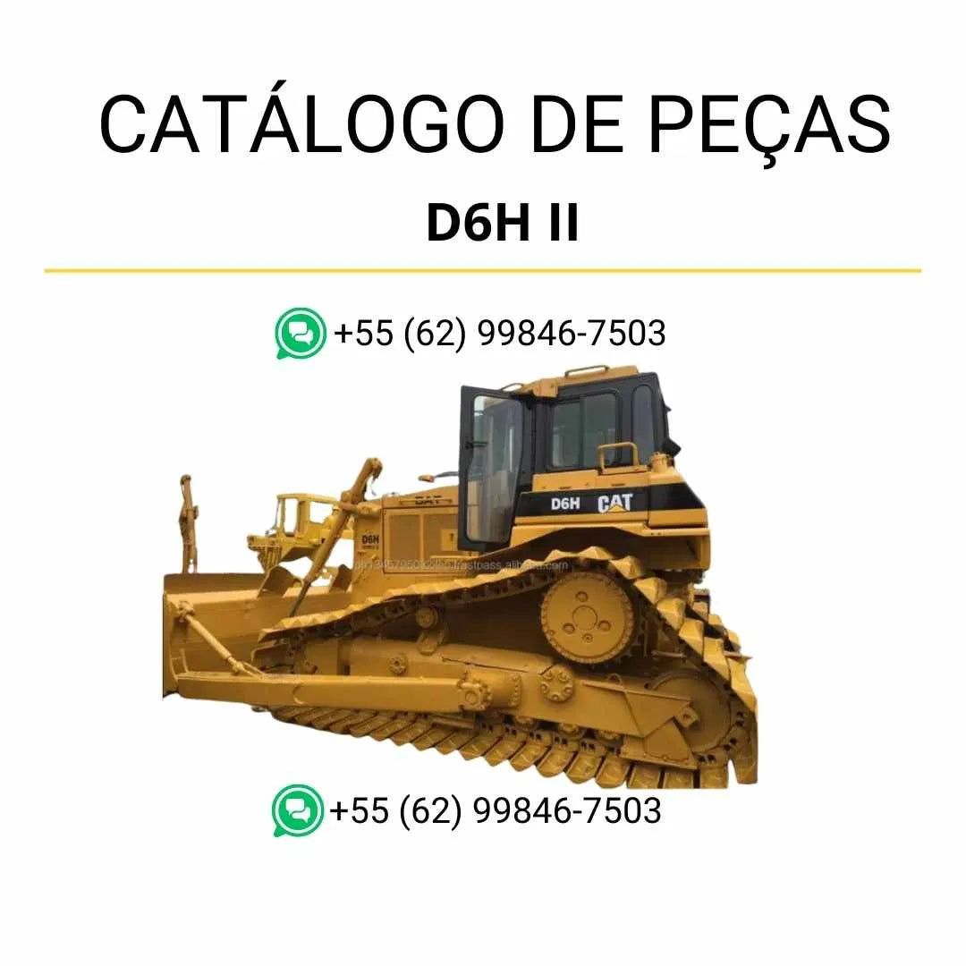 Catálogo de peças Caterpillar D6H II em PDF com ilustrações técnicas detalhadas e lista completa de componentes originais do trator de esteira.