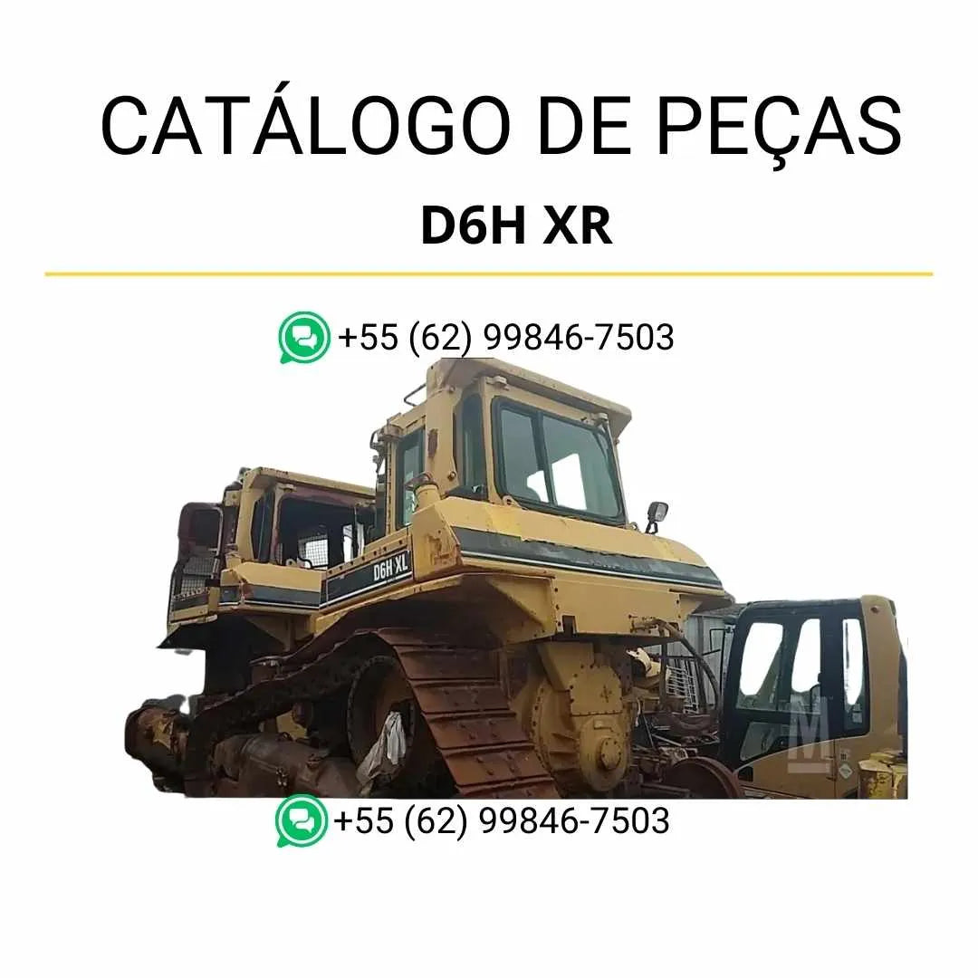 Catálogo de peças Caterpillar D6H XL em PDF com diagramas técnicos completos e lista detalhada de componentes originais do trator de esteira.