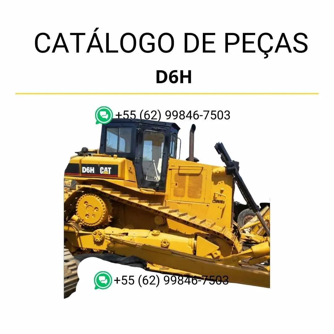 Catálogo de peças Caterpillar D6H em PDF com diagramas técnicos completos e lista detalhada de componentes originais do trator de esteira.