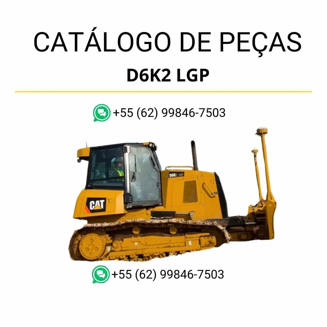 Catálogo de peças Caterpillar D6K2 LGP em PDF com ilustrações técnicas detalhadas e lista completa de componentes originais do trator de esteira.