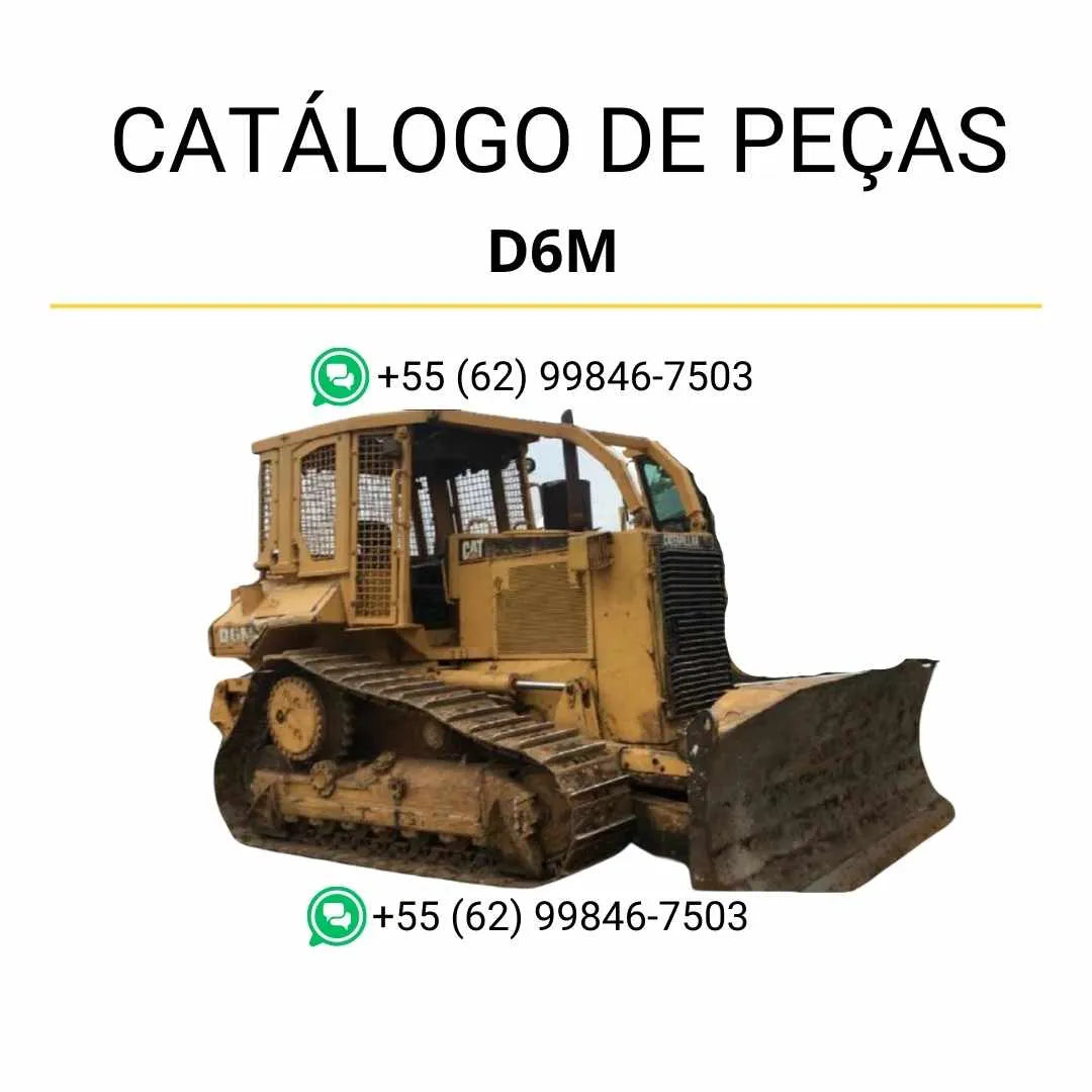 Catálogo de peças Caterpillar D6M em PDF com ilustrações técnicas detalhadas e lista completa de componentes originais do trator de esteira.