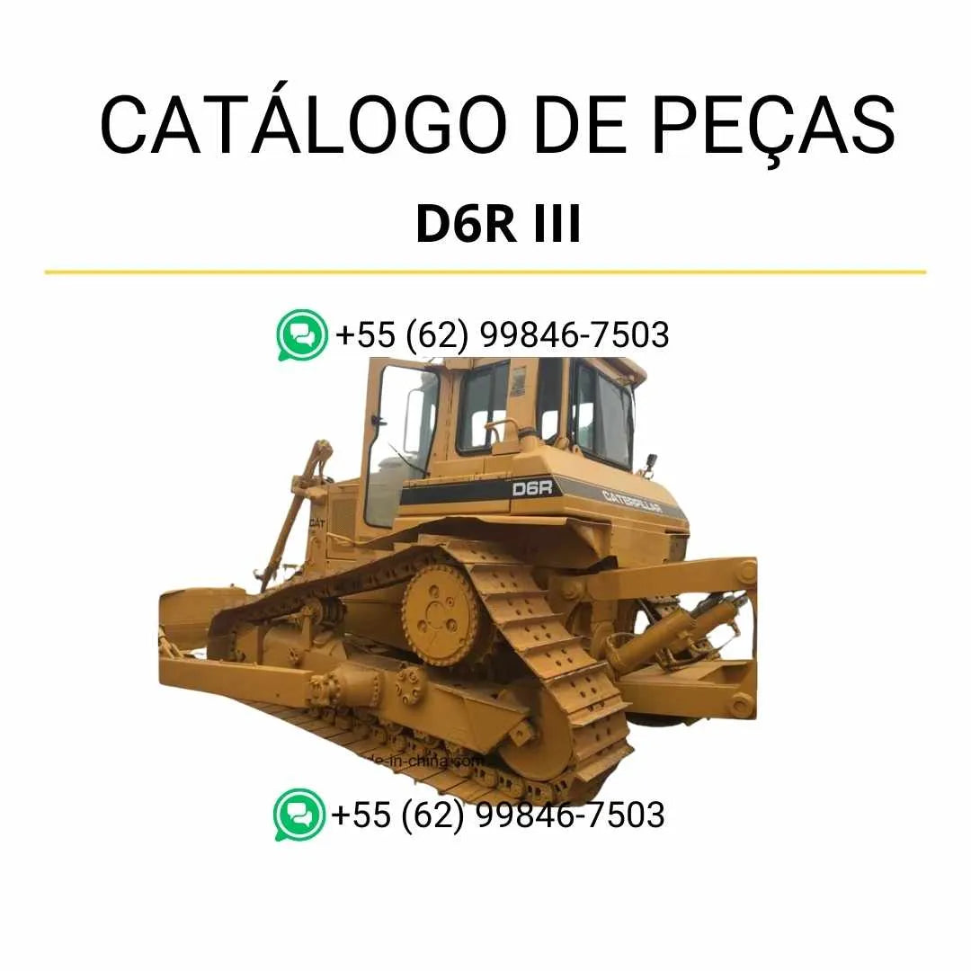Catálogo de peças Caterpillar D6R III em PDF com ilustrações técnicas detalhadas e lista completa de componentes originais do trator de esteira.