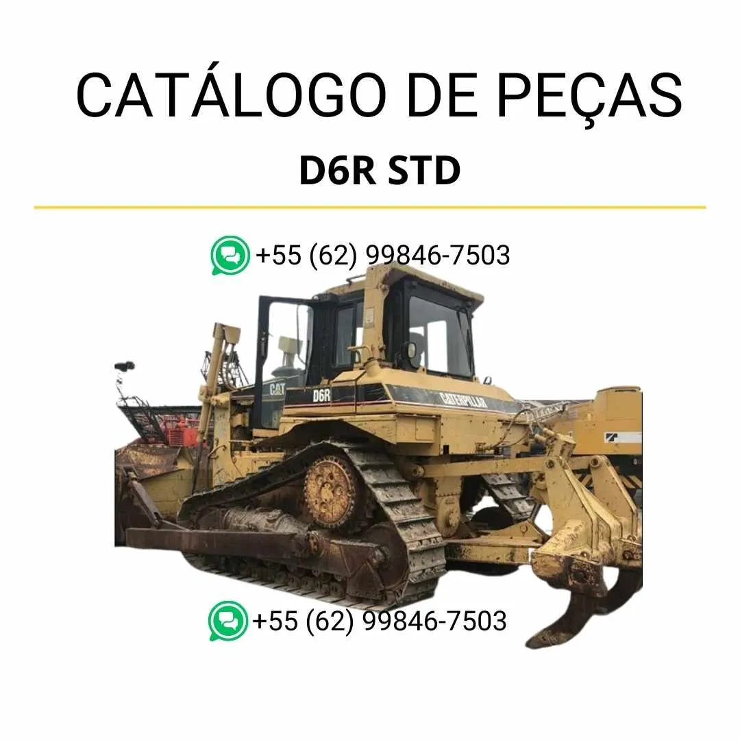 Catálogo de peças Caterpillar D6R STD em PDF com ilustrações técnicas precisas e identificação completa dos componentes originais.