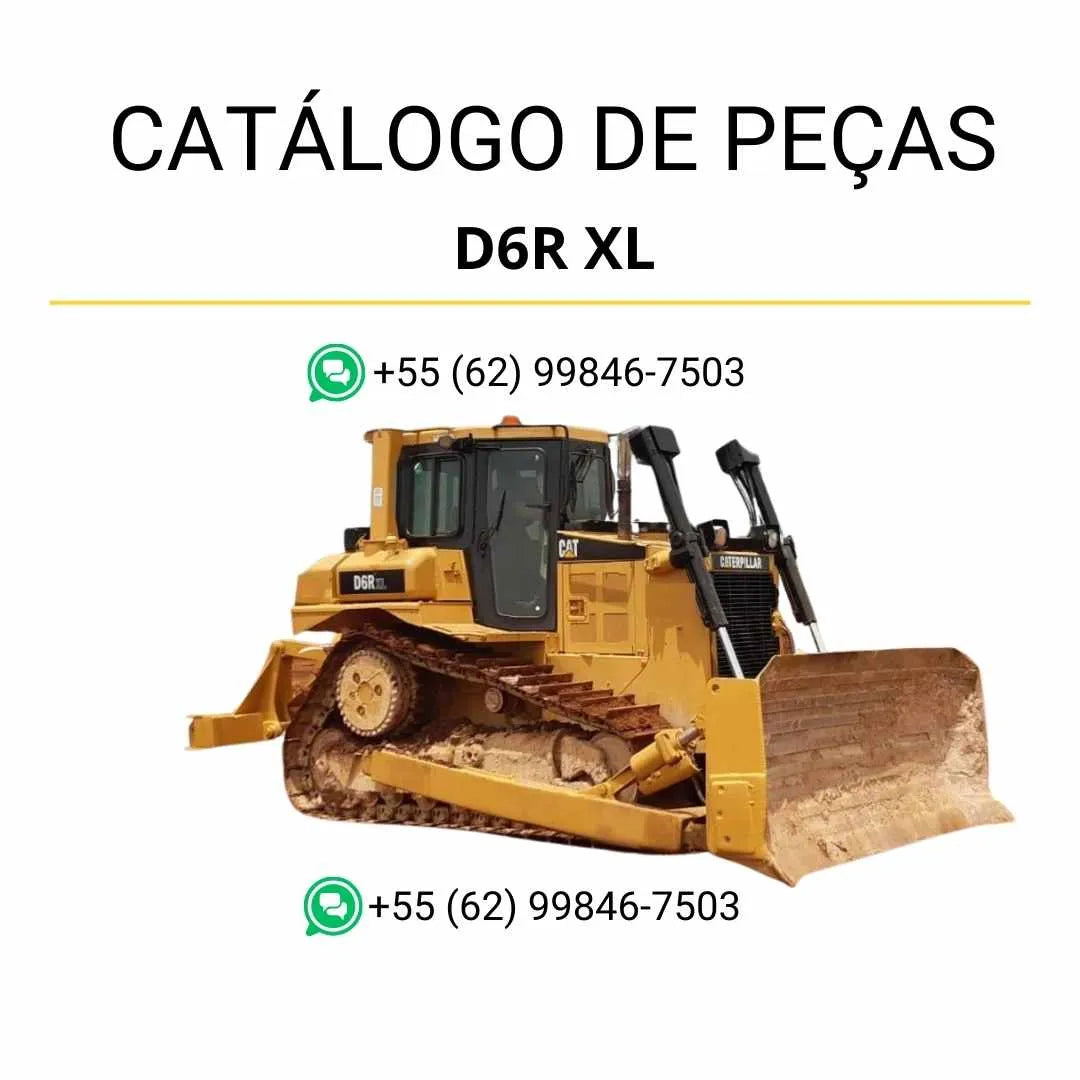 Catálogo de peças Caterpillar D6R XL em PDF com diagramas detalhados e lista completa de componentes originais do trator de esteira.