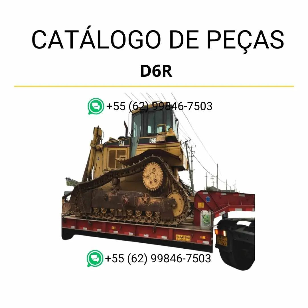 Catálogo de peças Caterpillar D6R em PDF com diagramas detalhados e identificação completa dos componentes originais do trator de esteira.
