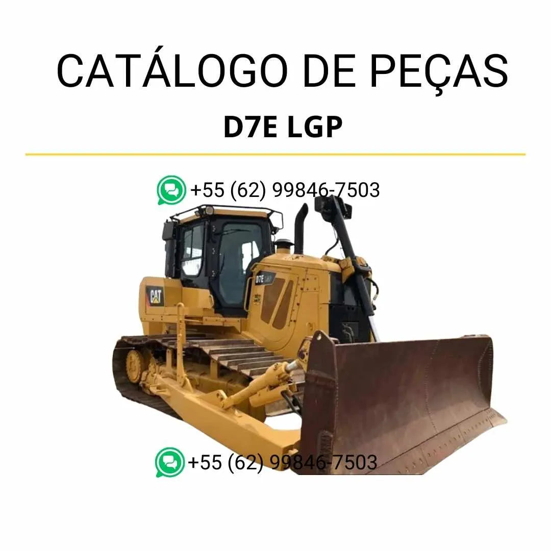Catálogo de peças Caterpillar D7E LGP em PDF com ilustrações técnicas completas e lista detalhada de componentes originais do trator de esteira.