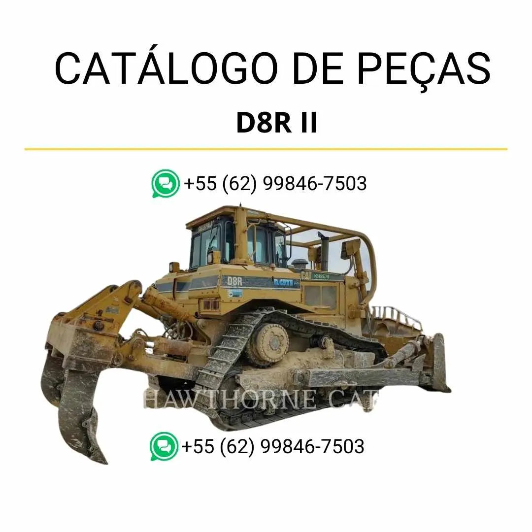 Catálogo de peças Caterpillar D8R II em PDF com ilustrações detalhadas e identificação completa dos componentes originais do trator.
