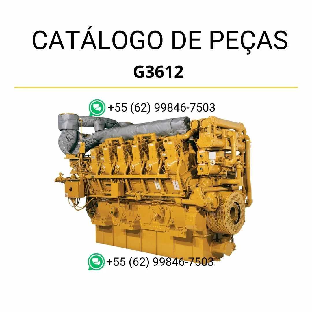 Catálogo de peças do motor industrial Caterpillar G3612 em PDF com ilustrações técnicas detalhadas e lista completa de componentes originais.
