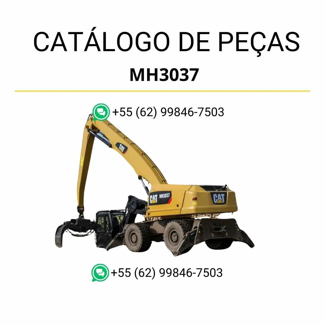 Catálogo de peças Caterpillar MH3037 material handler em PDF com diagramas técnicos detalhados, ilustrações completas e lista de componentes originais.