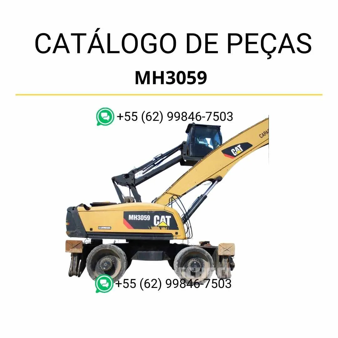 Catálogo de peças Caterpillar MH3059 material handler em PDF com ilustrações técnicas detalhadas e lista completa de componentes originais.