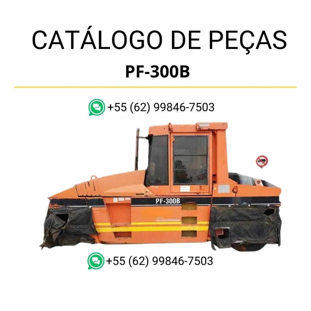 Catálogo de peças Caterpillar PF-300B em PDF com lista completa de componentes originais do rolo compactador pneumático.