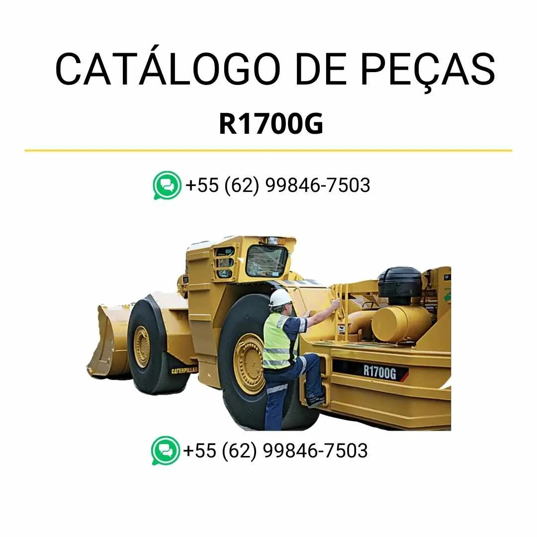 Catálogo de peças Caterpillar R1700G carregadeira subterrânea em PDF com ilustrações técnicas detalhadas e lista completa de componentes originais para manutenção.