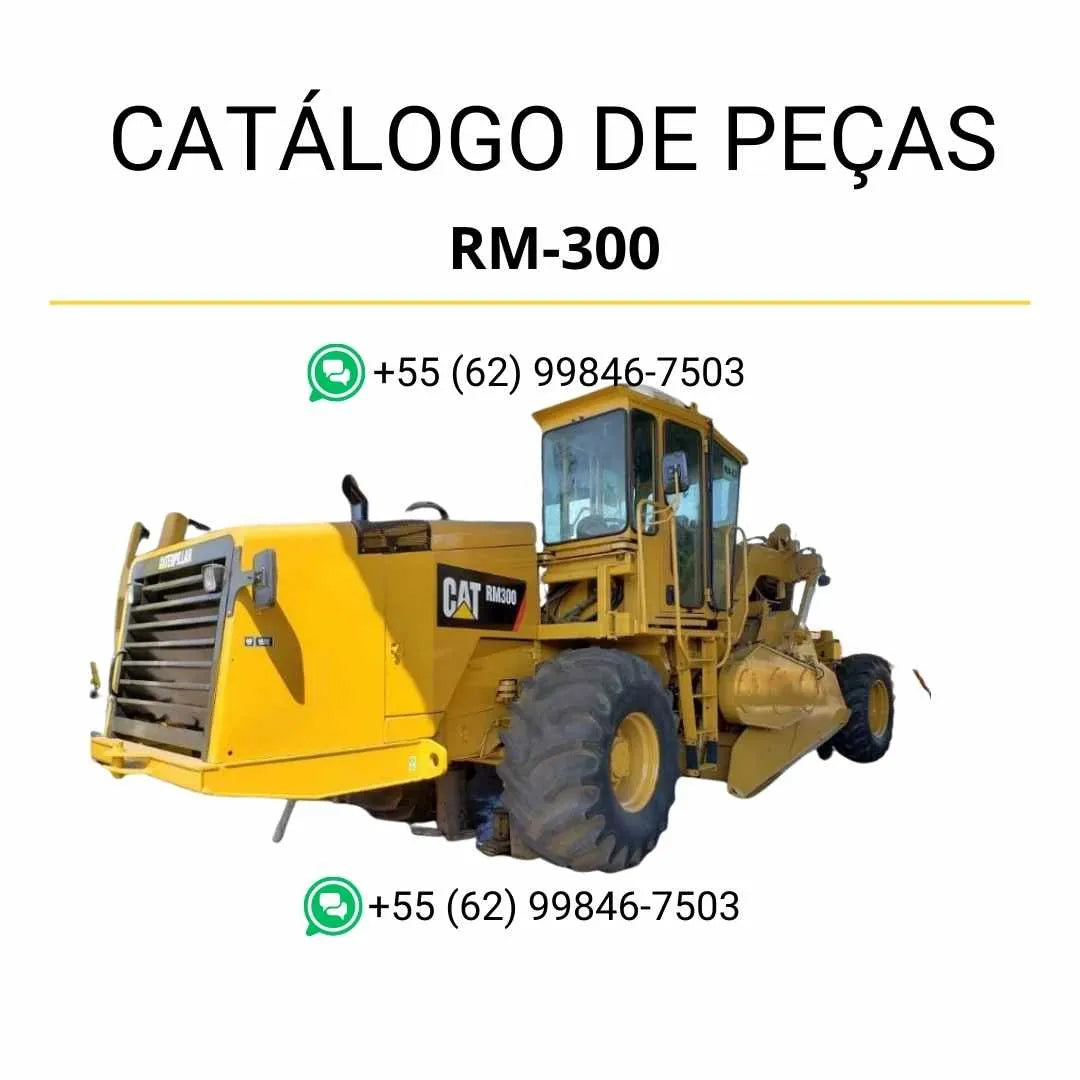 Catálogo de peças Caterpillar RM-300 em PDF com diagramas técnicos detalhados e lista completa de componentes originais da recuperadora de estradas.