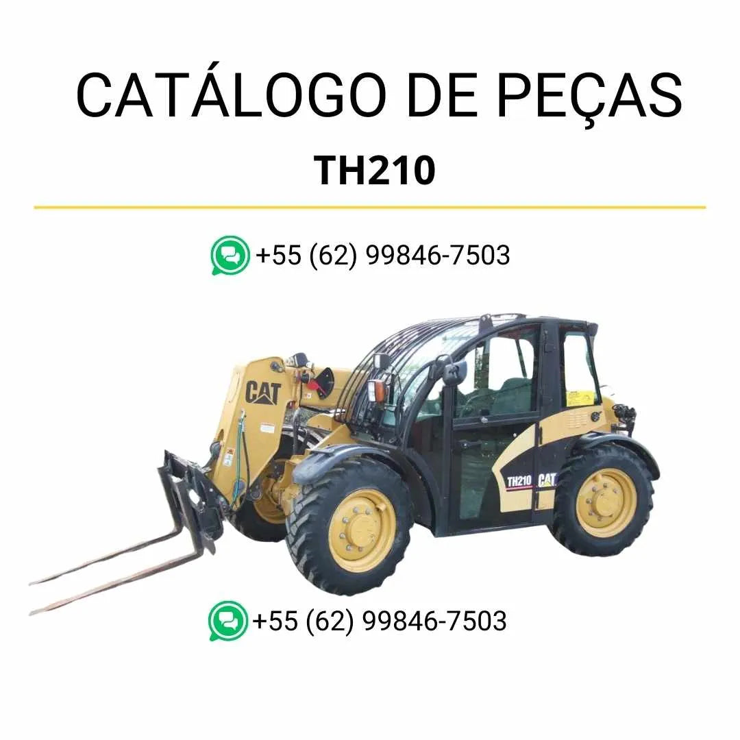 Catálogo de peças Caterpillar TH210 em PDF com diagramas técnicos e lista detalhada de componentes originais do manipulador telescópico.