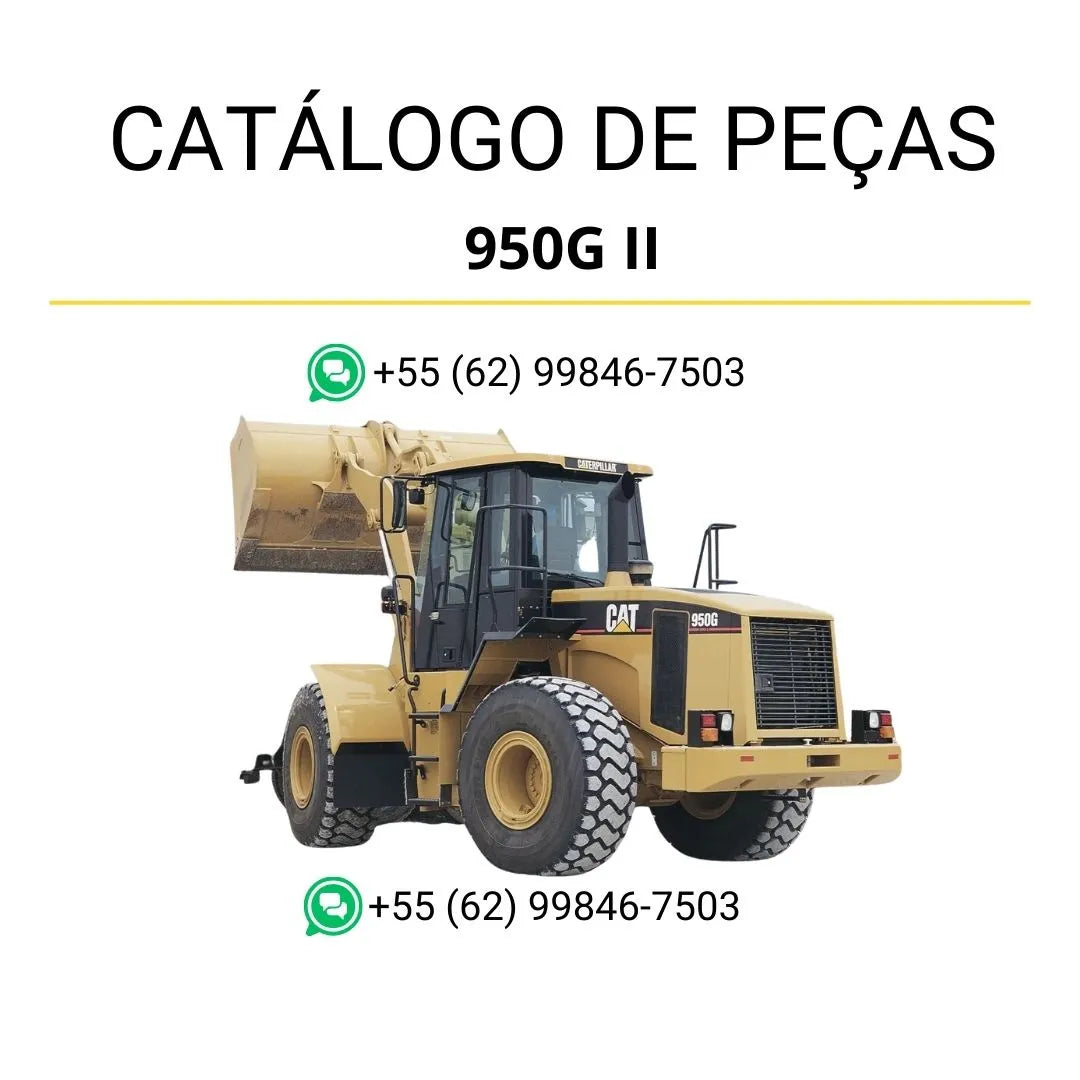 Catálogo de peças Caterpillar 950G II em PDF com diagramas e lista completa de componentes da carregadeira de rodas.