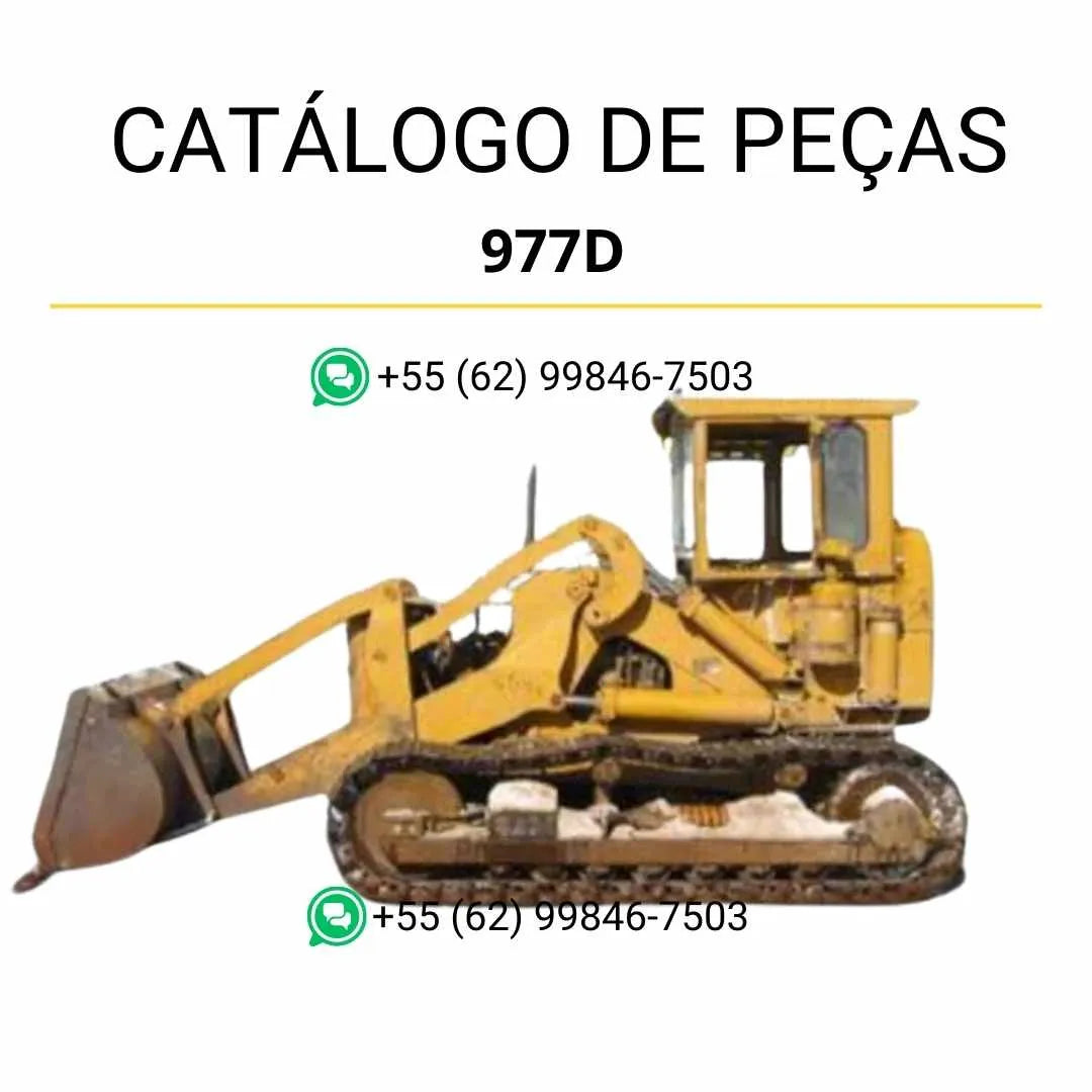 Catálogo de peças Caterpillar 977K em PDF com diagramas técnicos precisos e lista completa de componentes originais da carregadeira de esteira.