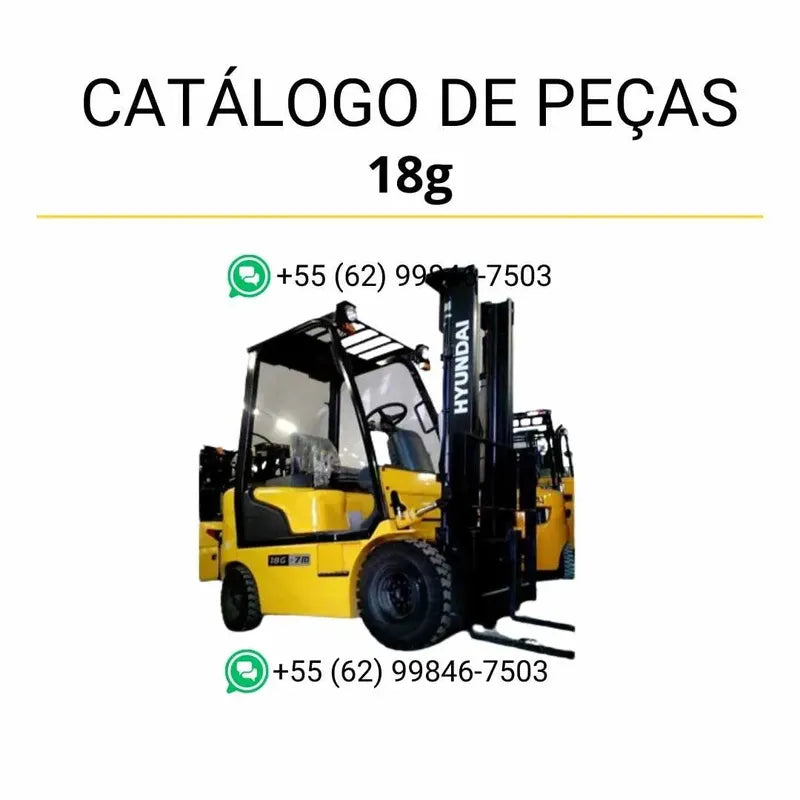 Catálogo de peças das empilhadeiras Hyundai 15G, 18G e 20G-7M em inglês, PDF ilustrado com diagramas técnicos e lista completa de componentes originais.