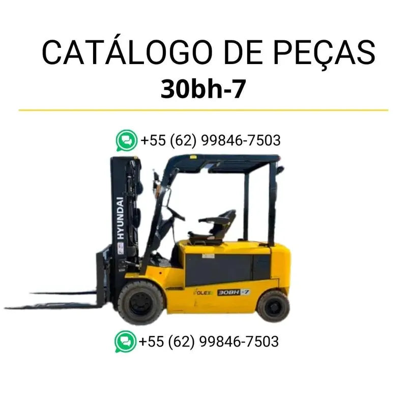 Catálogo de peças Hyundai 20BH-25BH-30BH-7 em inglês, com diagramas técnicos detalhados, ilustrações completas e lista de componentes originais em PDF.
