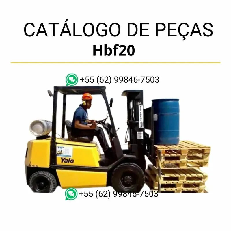Catálogo de peças Hyundai HBF20-25-30C em inglês (PDF) com ilustrações técnicas e lista completa de componentes originais.