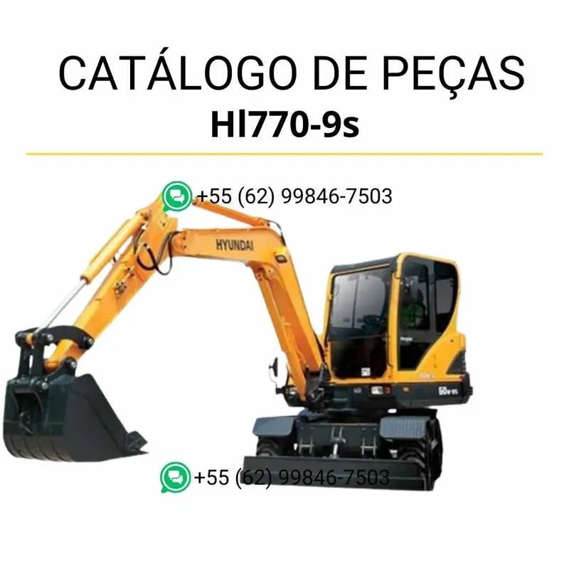 Catálogo de peças Hyundai HL770-9S em inglês, com vistas explodidas detalhadas, identificação precisa de componentes e conteúdo técnico em PDF.