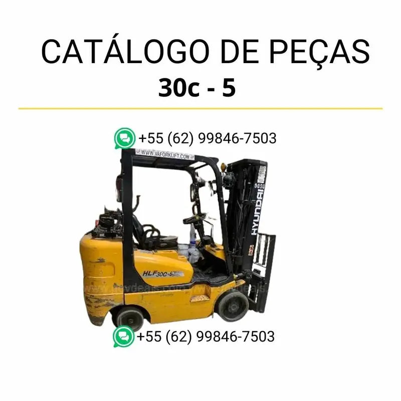 Catálogo de peças Hyundai HLF 20-25-30C-5 em inglês (PDF) com diagramas técnicos detalhados e lista completa de componentes originais.
