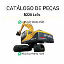 Catálogo de peças da escavadeira Hyundai R220LC9S em PDF, com ilustrações técnicas completas e lista detalhada de componentes originais.