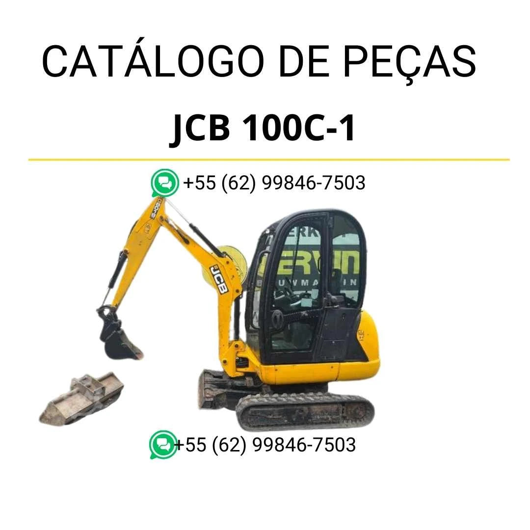 Catálogo de peças JCB 100C-1 em PDF com ilustrações técnicas detalhadas para manutenção da mini escavadora.