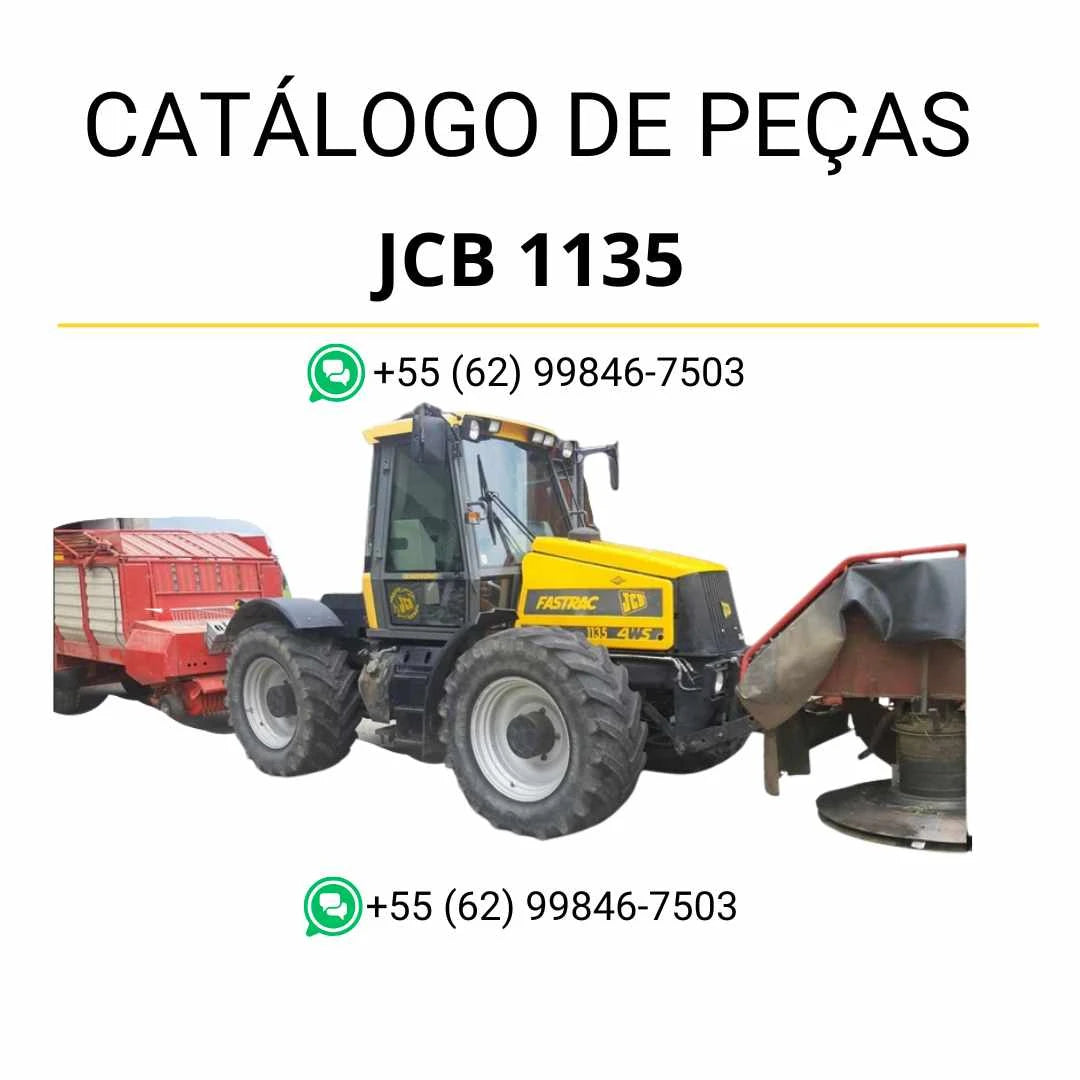 Catálogo de peças JCB 1135 Fastrac em PDF com diagramas técnicos detalhados e identificação completa dos componentes originais