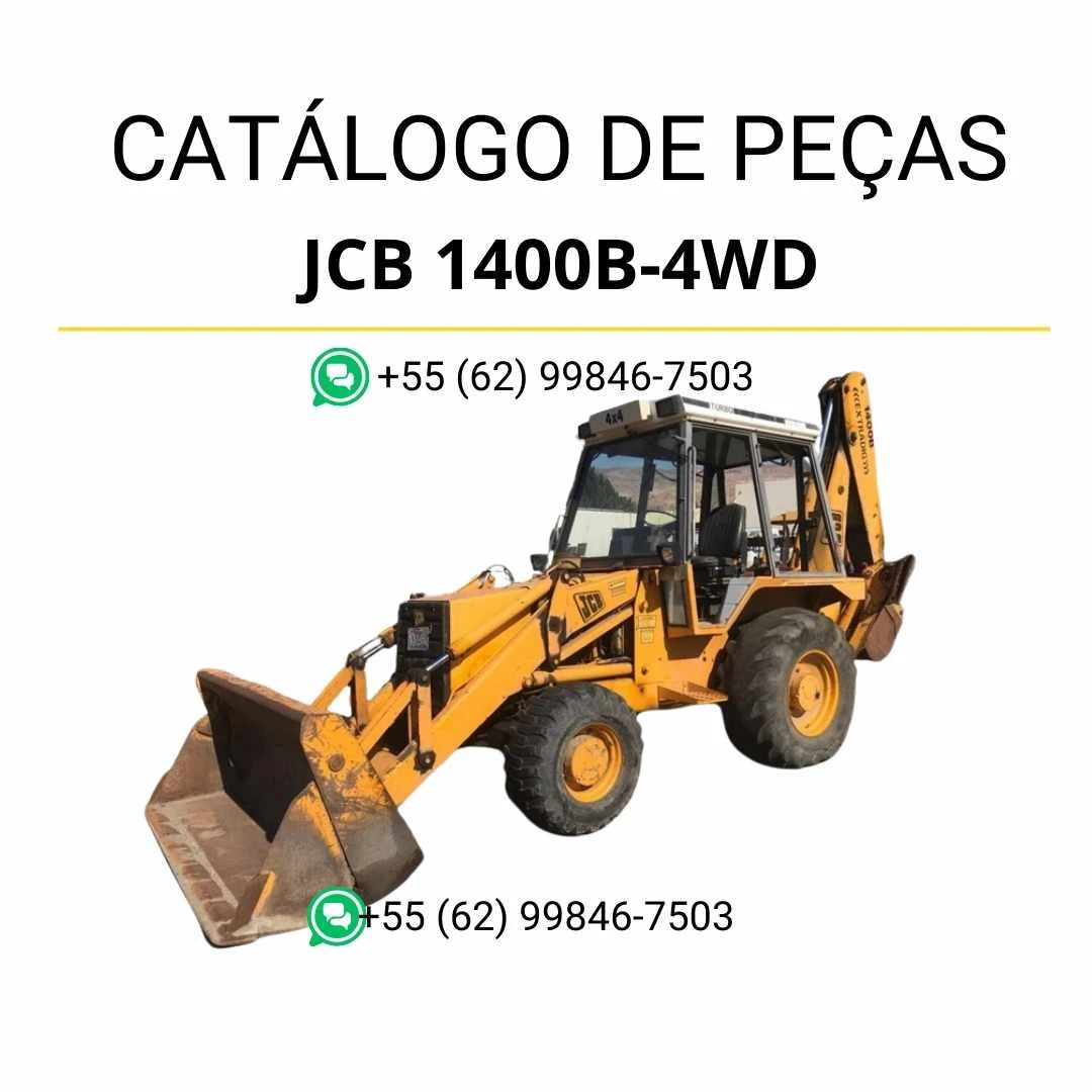 Catálogo de peças JCB 1400B 4WD em PDF com ilustrações técnicas e lista completa de componentes da retroescavadora
