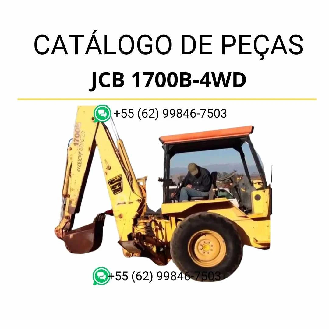 Catálogo de peças JCB 1700B 4WD em PDF, com ilustrações técnicas e identificação completa dos componentes da retroescavadora