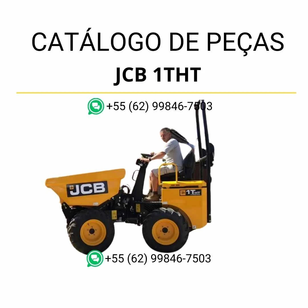 Catálogo de peças JCB 1THT Site Dumper em PDF, com ilustrações técnicas e identificação completa de componentes originais