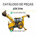 Catálogo de peças JCB 214E em PDF com ilustrações técnicas detalhadas e identificação completa dos componentes da retroescavadora
