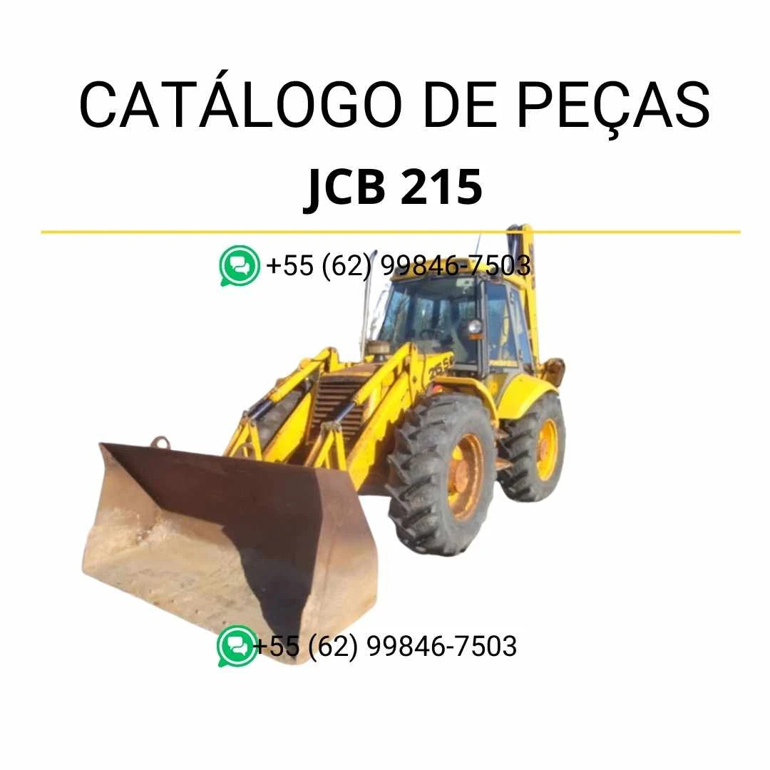 Catálogo de peças JCB 215/3CX 15 em PDF, com lista completa de componentes e ilustrações técnicas para manutenção da retroescavadeira