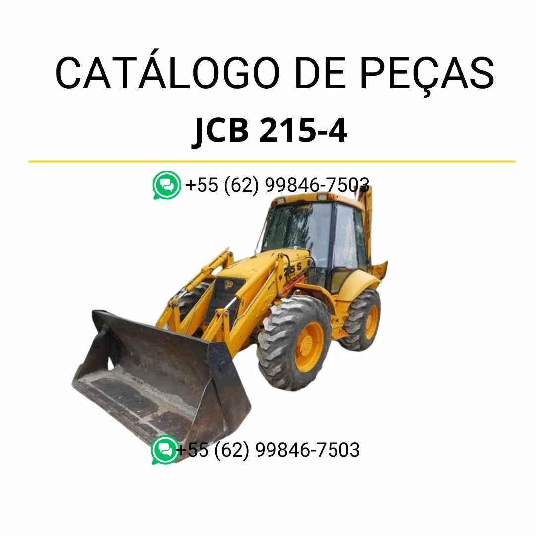 Catálogo de peças JCB 215-4 em PDF, trazendo ilustrações técnicas e identificação completa dos componentes da retroescavadora