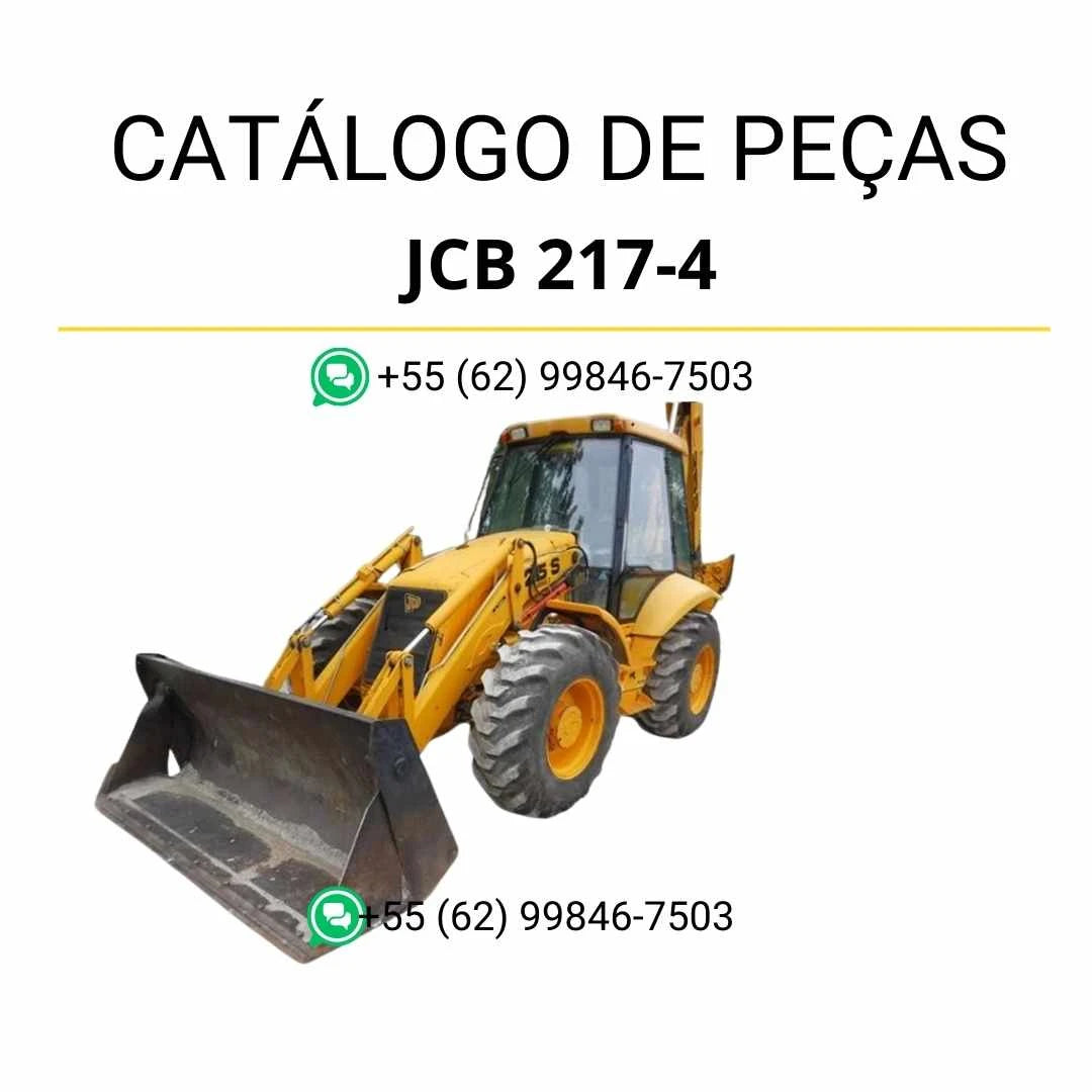 Catálogo de peças JCB 217-4 em PDF, com diagramas detalhados e identificação técnica dos componentes da retroescavadora