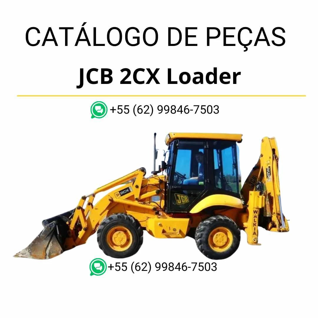 Catálogo de peças JCB 2CX Loader em PDF com ilustrações técnicas, componentes originais e detalhes completos da retroescavadora