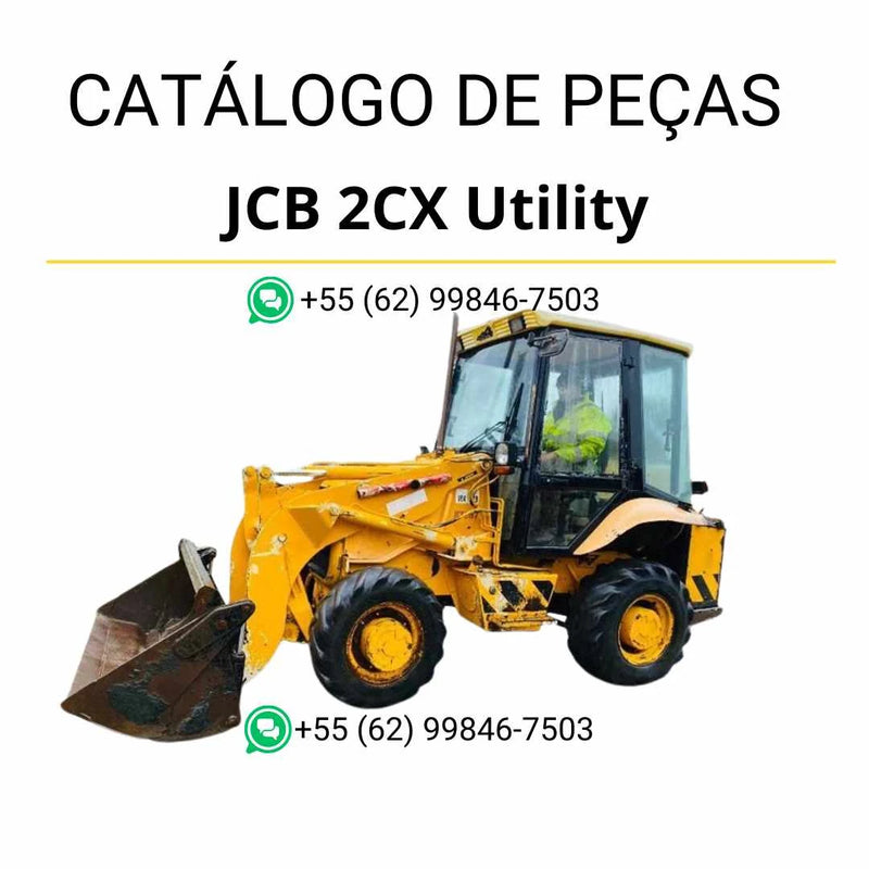 Catálogo de peças JCB 2CX Utility em PDF com ilustrações técnicas, componentes originais e detalhes completos da retroescavadora