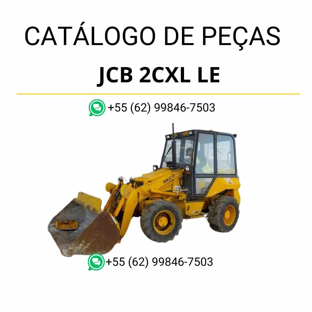 Catálogo de peças JCB 2CXL LE em PDF com ilustrações técnicas, componentes originais e detalhes completos da retroescavadora