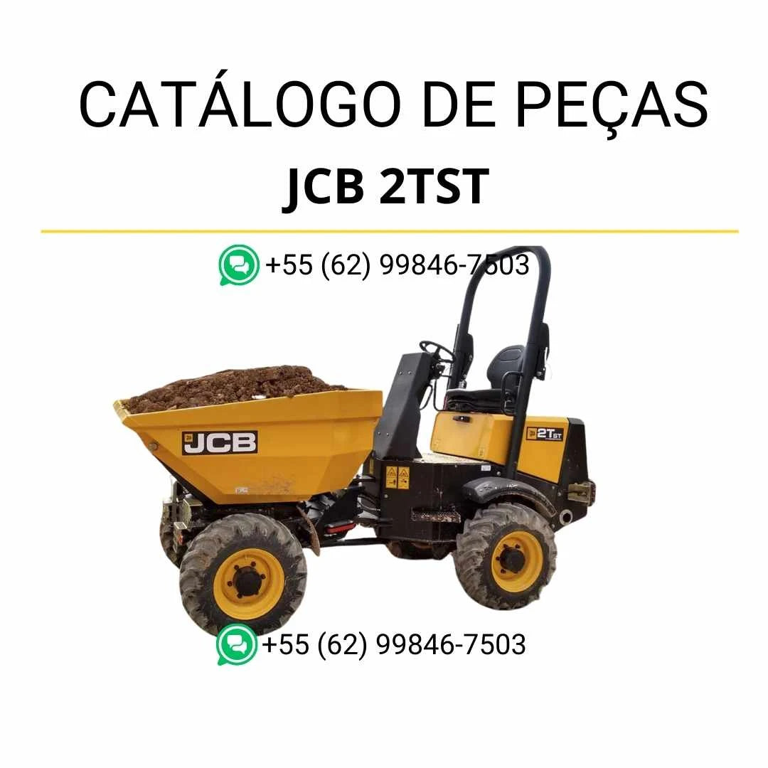 Catálogo de peças JCB 2TST Site Dumper em PDF, com ilustrações técnicas detalhadas e identificação completa dos componentes originais