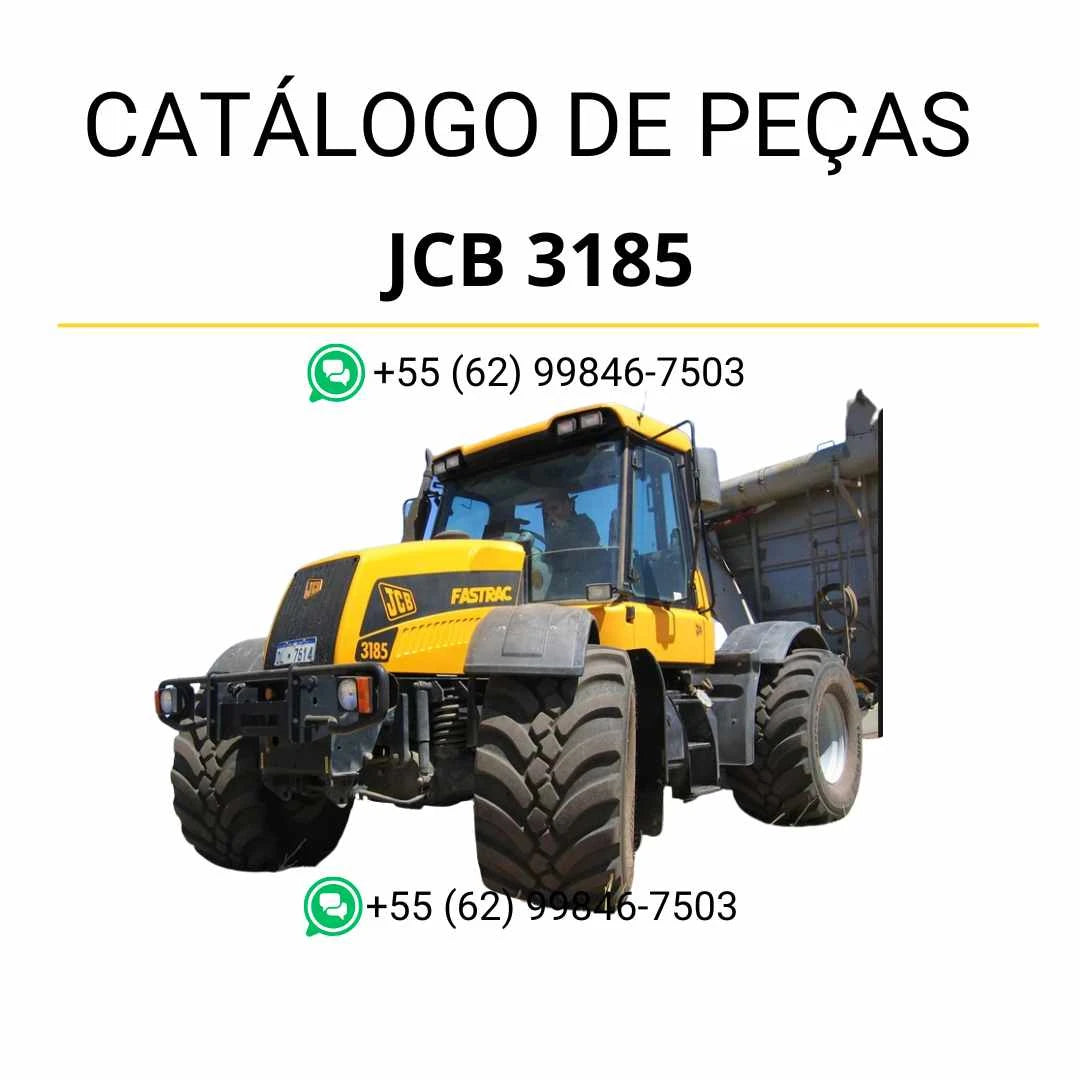 Catálogo de peças JCB 3185 Fastrac em PDF com ilustrações técnicas detalhadas e identificação completa dos componentes originais