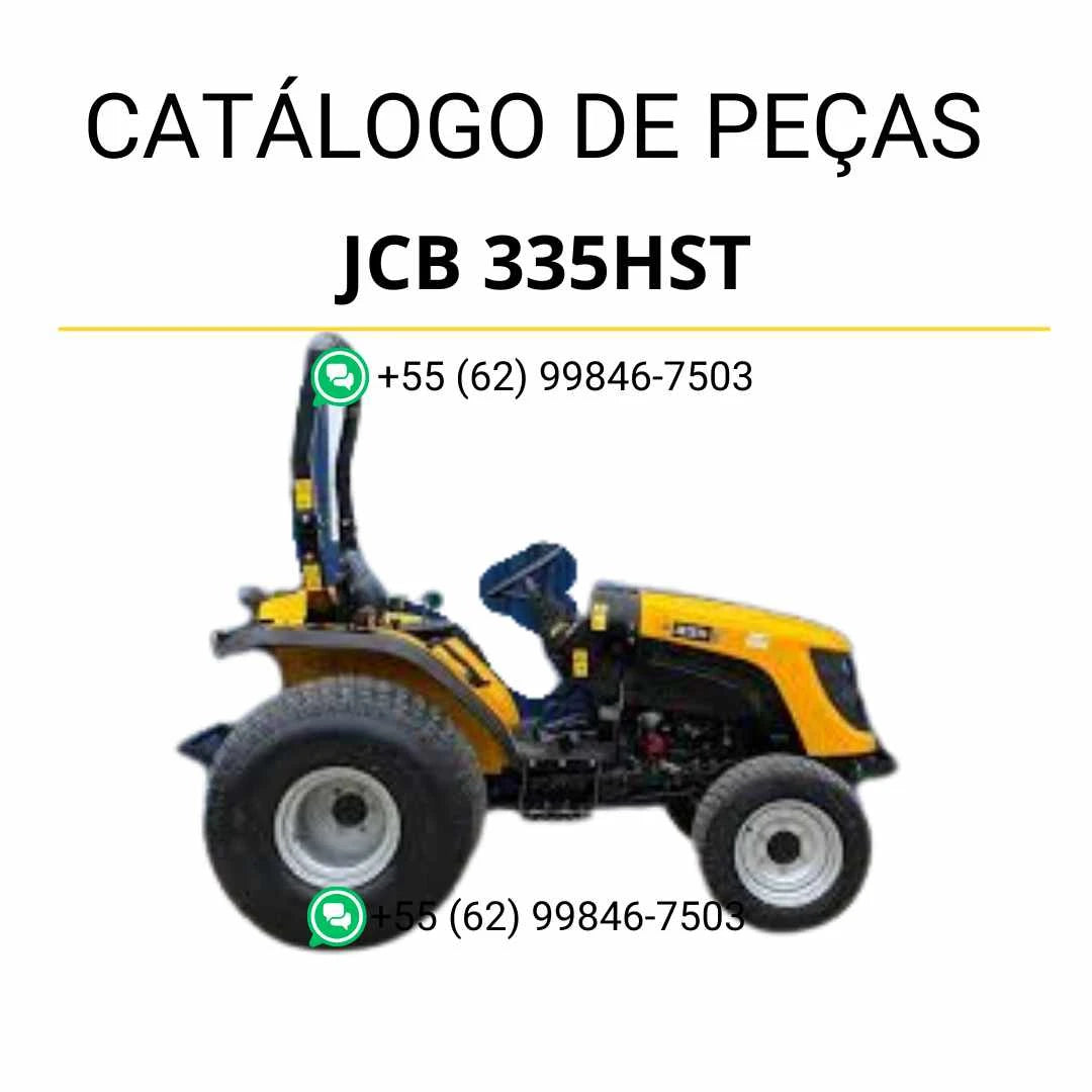 Catálogo de peças JCB 335HST para trator em PDF com diagramas ilustrados e identificação completa de componentes originais