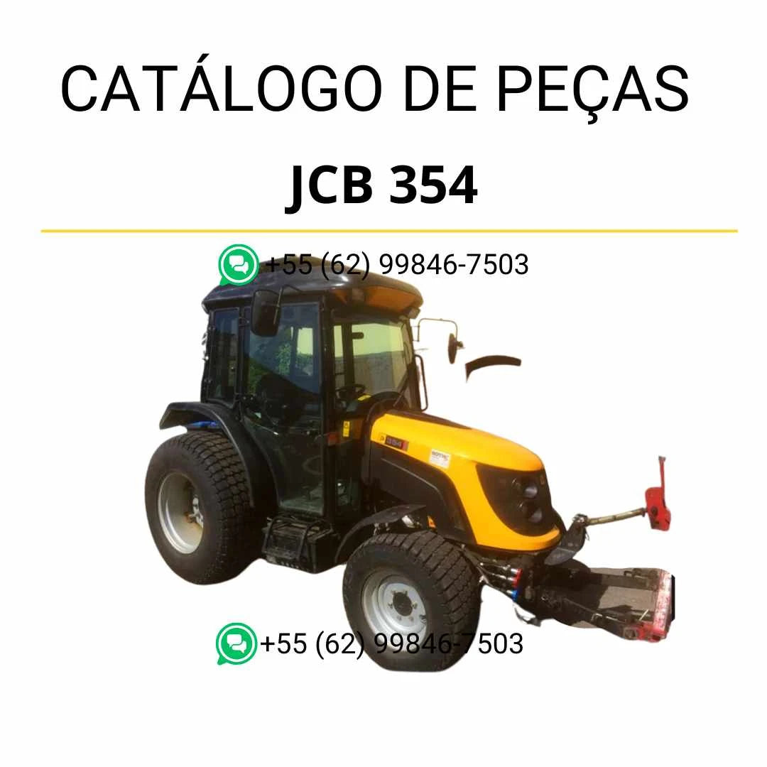 Catálogo de peças JCB 354 para trator em PDF, com ilustrações de montagem e lista detalhada de componentes originais