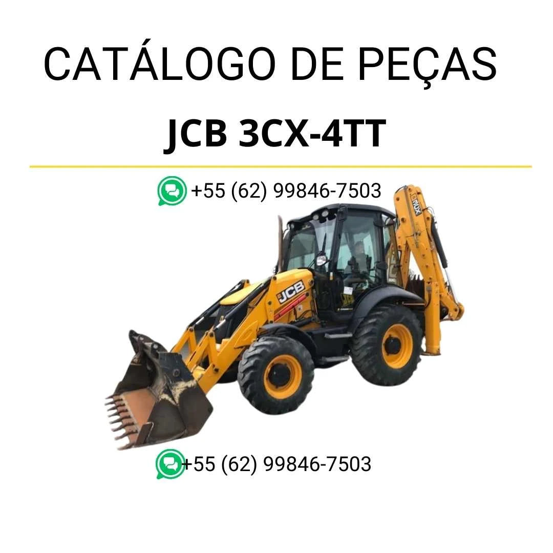 Catálogo de peças JCB 3CX-4TT para máquinas militares em PDF, com ilustrações técnicas e identificação detalhada dos componentes originais.