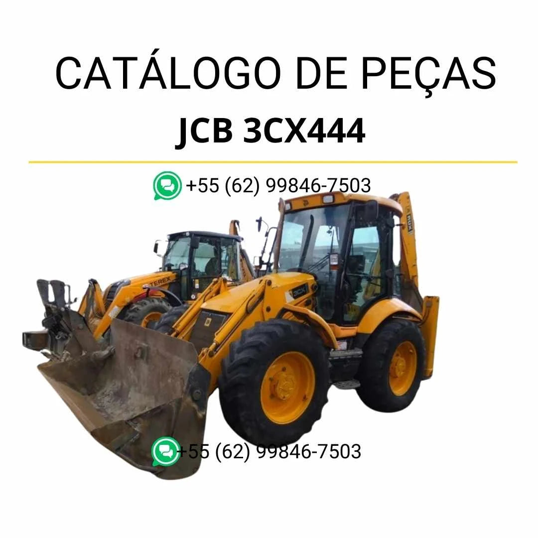 Catálogo de peças JCB 3CX444 Super em PDF, trazendo ilustrações técnicas e identificação completa dos componentes da retroescavadora